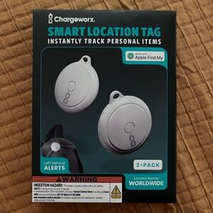 Chargeworx Smart Location Tag - 2-Pack, White- new in box